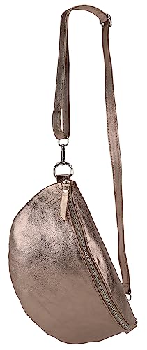 SH Leder ® echt Leder Hüfttasche Damen Herren Unisex Gürteltasche für Festival Reise Bauchtasche große Crossbody Bag Frauen Ledertasche 30x18cm Lala G399 (Bronze) von SH Leder