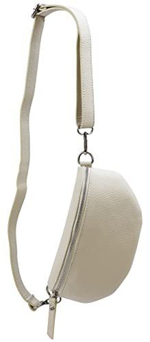 SH Leder ® echt Leder Hüfttasche Damen Herren Unisex Gürteltasche für Festival Reise Bauchtasche kleine Crossbody Bag Frauen Ledertasche 23x12cm AVA G292 (Beige) von SH Leder