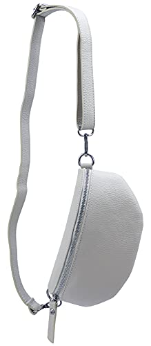 SH Leder ® echt Leder Hüfttasche Damen Herren Unisex Gürteltasche für Festival Reise Bauchtasche kleine Crossbody Bag Frauen Ledertasche 23x12cm AVA G292 (Hellgrau) von SH Leder