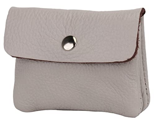 SH Leder Echtleder Kleine handliche Party Disco Kartenetui Geldbörse Reise Sport Urlaub compackt Lifestyle Unisex 11x6,90cm Alba B087 (Hellgrau) von SH Leder