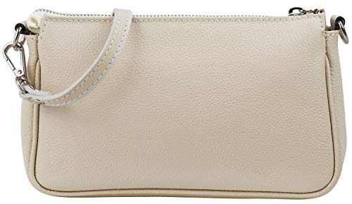 SH Leder Echtleder Schultertasche Umhängetasche Handtaschen Clutch kleine Tasche Abendtasche 23x13cm Jennie G323 (Beige) von SH Leder