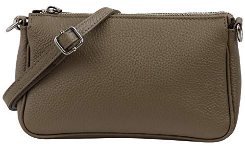 SH Leder Echtleder Schultertasche Umhängetasche Handtaschen Clutch kleine Tasche Abendtasche 23x13cm Jennie G323 (Dunkeltaupe) von SH Leder