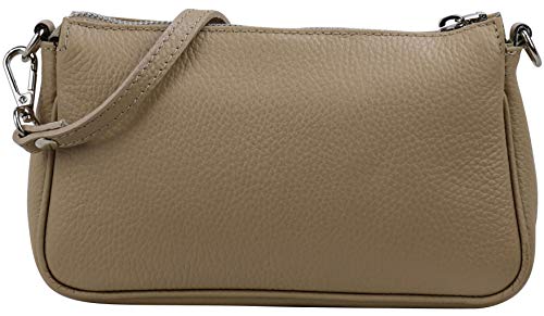 SH Leder Echtleder Schultertasche Umhängetasche Handtaschen Clutch kleine Tasche Abendtasche 23x13cm Jennie G323 (Helltaupe) von SH Leder