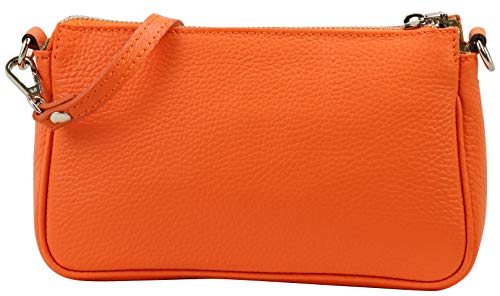 SH Leder Echtleder Schultertasche Umhängetasche Handtaschen Clutch kleine Tasche Abendtasche 23x13cm Jennie G323 (Orange) von SH Leder