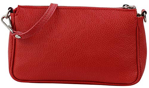 SH Leder Echtleder Schultertasche Umhängetasche Handtaschen Clutch kleine Tasche Abendtasche 23x13cm Jennie G323 (Rot) von SH Leder