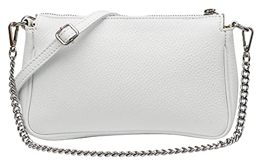 SH Leder Echtleder Schultertasche Umhängetasche Handtaschen Clutch kleine Tasche Abendtasche 23x13cm Jennie G323 (Weiss) von SH Leder