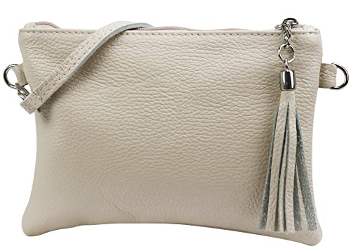 SH Leder Echtleder Umhängetasche Clutch kleine Tasche Abendtasche 22x15cm Anny G248 (Beige) von SH Leder