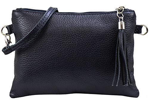 SH Leder Echtleder Umhängetasche Clutch kleine Tasche Abendtasche 22x15cm Anny G248 (Dunkel Blau) von SH Leder