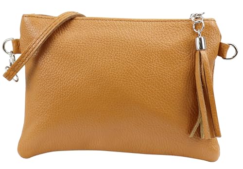 SH Leder Echtleder Umhängetasche Clutch kleine Tasche Abendtasche 22x15cm Anny G248 (Hell Cognac) von SH Leder