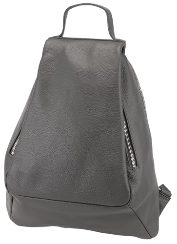 SH Leder echt Leder Damenrucksack CityRucksack Daypack Frauen Rucksack in Genarbt Rindleder 31x38cm Vita G788 (Dunkelgrau) von SH Leder
