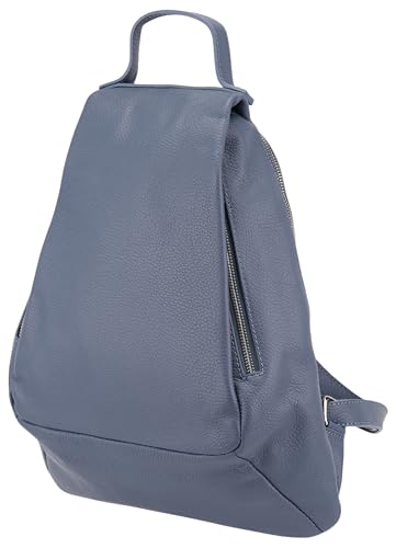 SH Leder echt Leder Damenrucksack CityRucksack Daypack Frauen Rucksack in Genarbt Rindleder 31x38cm Vita G788 (Jeansblau) von SH Leder