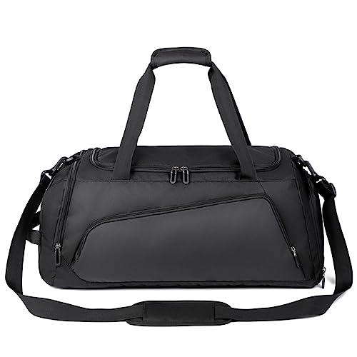 SH-RuiDu Sport Turnbeutel, 55L Gym Koffer mit Nassfach und Schuhfach Workout Tasche für Damen und Herren, Schwarz , modisch von SH-RuiDu