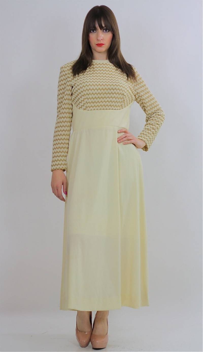 70Er Jahre Boho Maxi Kleid Vintage Festival Göttin Cocktail Hochzeit Small Medium S M von SHABBYBABE