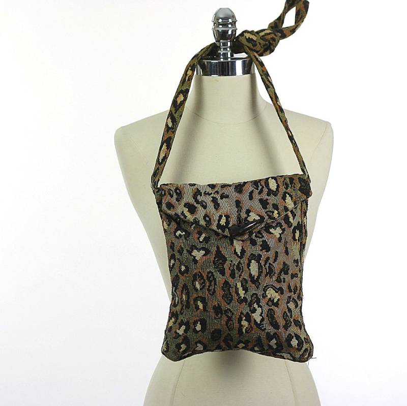 Boho Tasche Gobelin Leopard Print Cross Body Hippie Geldbörse Stofftasche Animal Festival von SHABBYBABE