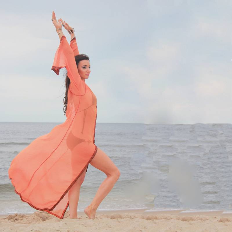 Vintage 70Er Boho Kaftankleid 1970Er Hippie Seide Engel Ärmel Robe von SHABBYBABE