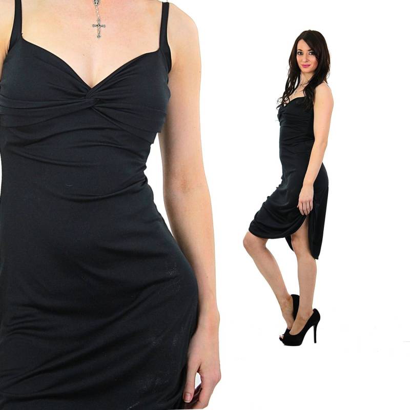 Vintage 80Er Open Back Black Cocktail Midi Kleid von SHABBYBABE