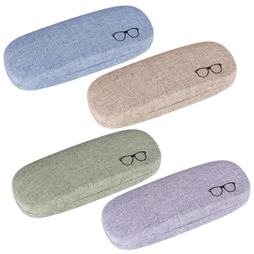 4 STK Brillenetui Hardcase - Hartschalen Box, Tragbare Brillentasche, Sonnenbrillen Etui für Damen, Frauen, Männer - 4 Farben von SHACHENH