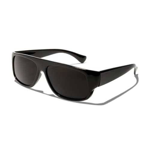 ShadyVEU Basik Eyewear – Super Original Old School Eazy E Gangster Dark Lens Sonnenbrille, Schwarzer Rahmen / Super Dark Black Lens, Medium von SHADYVEU