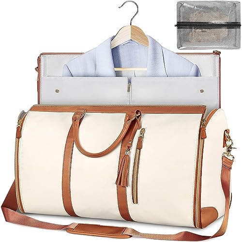 Kleidersack FüR Die Reise, Cabrio 2 In 1 HandgepäCk-Reisetaschen, Reisetaschen Zum AufhäNgen Von AnzüGen FüR Frauen, Kleidersack, FüR Frauen Reiseutensilien,Beige von SHAIRMB