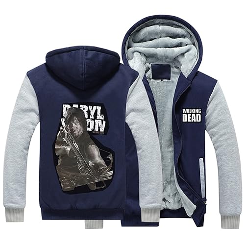 SHAMMA 2023 Herren Hoodies für Walking Dead Winterjacke Fleecemäntel Pullover Warm Dickes Sweatshirt Schwere Oberbekleidung Kapuzenoberteile Langarmpullover für Herren-B||XL von SHAMMA