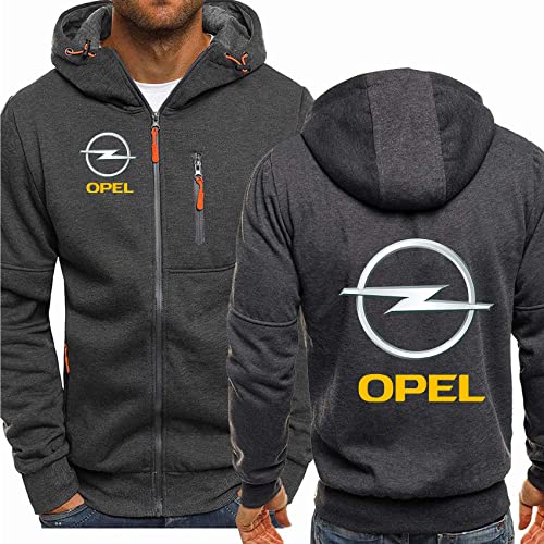 SHAMMA 2023 Neue Herren Kapuzenpullover für OPel Full Zip Jacken Leichte Strickjacken Kapuzenpullover Pullover Warm Soft Trainingsanzug Frühling Herbst Pullover für Männer-Dark Gray||XXL von SHAMMA