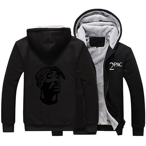 SHAMMA Herren Fleece Hoodies für 2PAC Full Zip Mäntel Winterjacke Warm Dicker Pullover Schweres Oberbekleidung Sport Sweatshirt Lässige Tops für Männer-A||L von SHAMMA