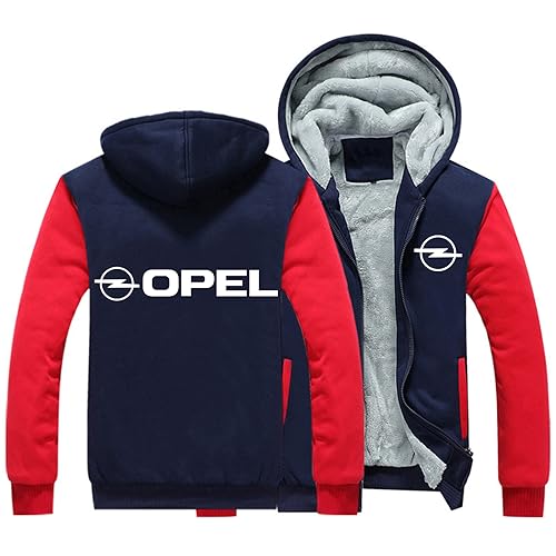 SHAMMA Herren Fleece Hoodies für OPel Winterjacke Reißverschluss Mäntel Pullover Schweres Sweatshirt Training Oberbekleidung Langarm Tops für Männer-A||S von SHAMMA