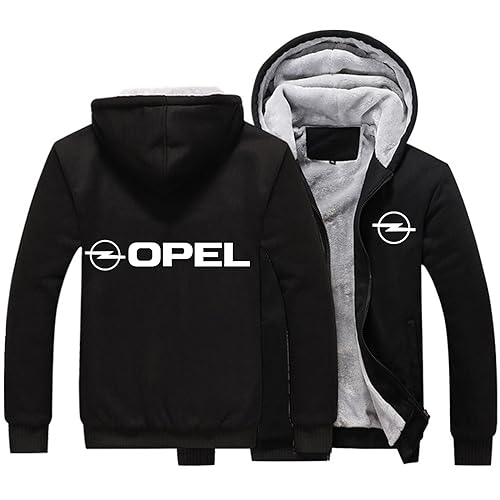 SHAMMA Herren Fleece Hoodies für OPel Winterjacke Reißverschluss Mäntel Pullover Schweres Sweatshirt Training Oberbekleidung Langarm Tops für Männer-C||5XL von SHAMMA