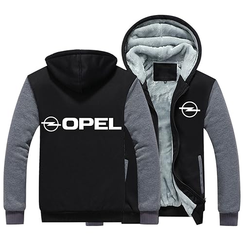 SHAMMA Herren Fleece Hoodies für OPel Winterjacke Reißverschluss Mäntel Pullover Schweres Sweatshirt Training Oberbekleidung Langarm Tops für Männer-D||5XL von SHAMMA