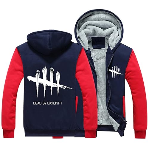 SHAMMA Herren Kapuzenpullover mit Reißverschluss für Dead Daylight Sweatshirts Fleece gefütterte Mäntel Schwergewichtige Jacken Kapuzenpullover Herbst WinterOberbekleidung Tops-D||5XL von SHAMMA