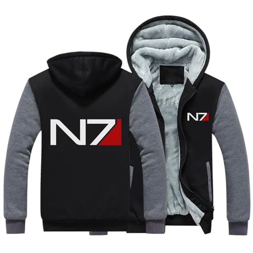 SHAMMA Herren Winter Hoodies für Maß Effect N7 Fleece Mäntel Pullover Full Zip Jacken Warmes dickes Sweatshirt Workout Oberbekleidung mit Taschen-A||5XL von SHAMMA