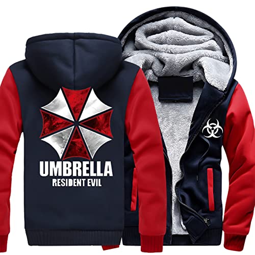 SHAMMA Herren Winter Hoodies für Resident/Böse/Regenschirm Reißverschluss Jacken Fleece Mäntel Schwergewicht Sweatshirt Pullover Dicke Kapuzenoberteile Sportpullover-B||XL von SHAMMA