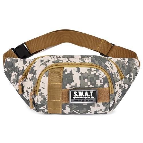 SHANBOYU Gürteltasche Canvas Crossbody Tailentasche Freizeit Tailentasche Hüfttasche Geeignet Für Fitnessreisen Im Freien Laufen Wanderradfahren-Eine Graue Tarnung SHANBOYU Gürteltasche Canvas Crossbody Tailentasche Freizeit Tailentasche Hüfttasche Geeignet Für Fitnessreisen Im Freien Laufen Wanderradfahren-Eine Graue Tarnung von SHANBOYU