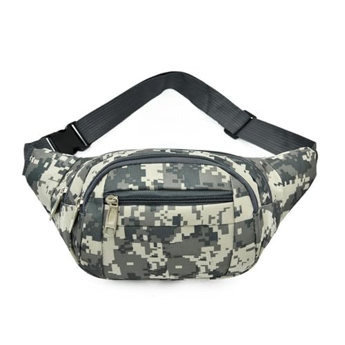 SHANBOYU Gürteltasche Taillenbeutel, Tarnung Taillenbeutel, Tarnung Tailentasche, Taillenbeutel, Stoff Nylon -Taillengürtel Für Männer Jungen, Die Wandersport Laufen Lassen-Graue Tarnung von SHANBOYU