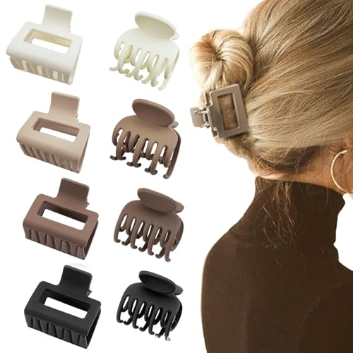 Haarklammern, rutschfeste Haarklammern, starker Halt, Doppelreihige Zähne, niedliche Größe, Haarklammer für Damen und Mädchen, glattes, lockiges, gewelltes Haar, 8 Stück von SHANGFENG