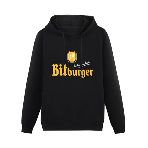 SHANGKEAI Bitburger Beer Printing Graphic Mens Sweatshirts Unisex Black Hooded M von SHANGKEAI