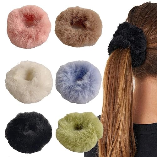 Elastisches Haarband in Bonbonfarben, weiches Plüsch-Haar-Accessoire, für Mädchen, vielseitig einsetzbar, D8Y8, Gummi-Haarband, elastisch von SHANGYU