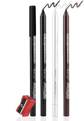 Eyeliner Stift, Waterproof Crème Glatt Metallisch Lidschattenstift, 3 Stück Eyeliner Lippen Liner Augenschatten Augenbrauen Bleistifte Stift Augen Make-up (01#+02#+22#) von SHANJIA