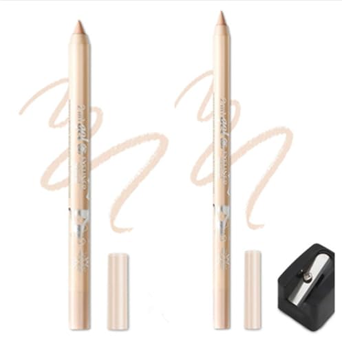Eyeliner Stift, Waterproof Crème Glatt Metallisch Lidschattenstift,2 Stück Eyeliner Lippen Liner Augenschatten Augenbrauen Bleistifte Stift Augen Make-up (03 Nackt & 03Nackt) von SHANJIA