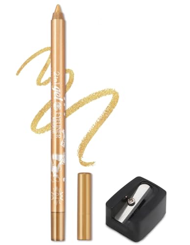 Eyeliner Stift, Waterproof Long Lasting Liner Stick, Crème Glatt Metallisch Lidschattenstift, Eyeliner Lippen Liner Augenschatten Augenbrauen Bleistifte Stift Augen Make-up (04# Gold) von SHANJIA