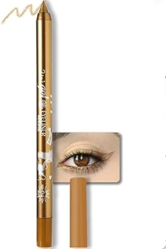 Eyeliner Stift, Waterproof Long Lasting Liner Stick, Crème Glatt Metallisch Lidschattenstift, Eyeliner Lippen Liner Augenschatten Augenbrauen Bleistifte Stift Augen Make-up (04# Gold) von SHANJIA
