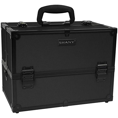 SHANY Essential Pro Make-up-Koffer, tragbare Make-up-Koffer, Kosmetikkoffer, Beauty-Organizer, Schmuckaufbewahrung mit Schlössern, mehreren Fächern, Make-up-Box und Schultergurt, Schwarz SHANY Essential Pro Make-up-Koffer, tragbare Make-up-Koffer, Kosmetikkoffer, Beauty-Organizer, Schmuckaufbewahrung mit Schlössern, mehreren Fächern, Make-up-Box und Schultergurt, Schwarz von SHANY