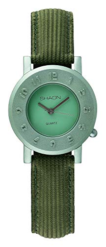 Shaon Damen Analog Quarz Uhr mit Textil Armband 35-1018-55 von SHAON