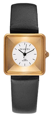 Shaon Damen Analog Quarz Uhr mit Leder Armband 35-1005-22 von SHAON