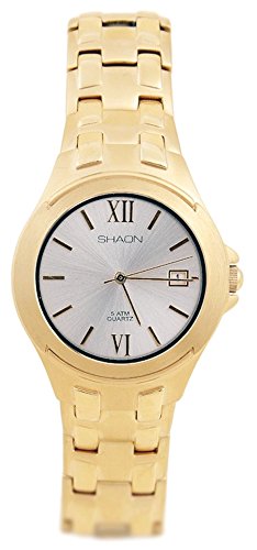 Shaon Herren Analog Quarz Uhr mit Edelstahl Armband 35-9603-82 von SHAON