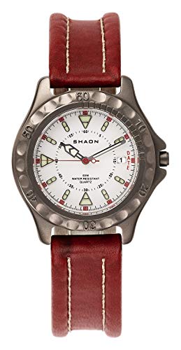 Shaon Herren Analog Quarz Uhr mit Leder Armband 22-6102-17 von SHAON