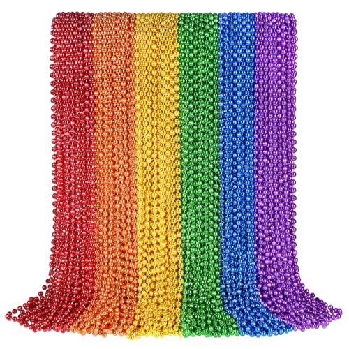 SHAOQINLIN 102 Stück Pride-Perlen-Halsketten, Pride-Zubehör, Regenbogen-Perlen-Halsketten, Großpackung, Gay Lesbian Pride Month Parade Werfen Pride Party Favors in 6 Farben von SHAOQINLIN