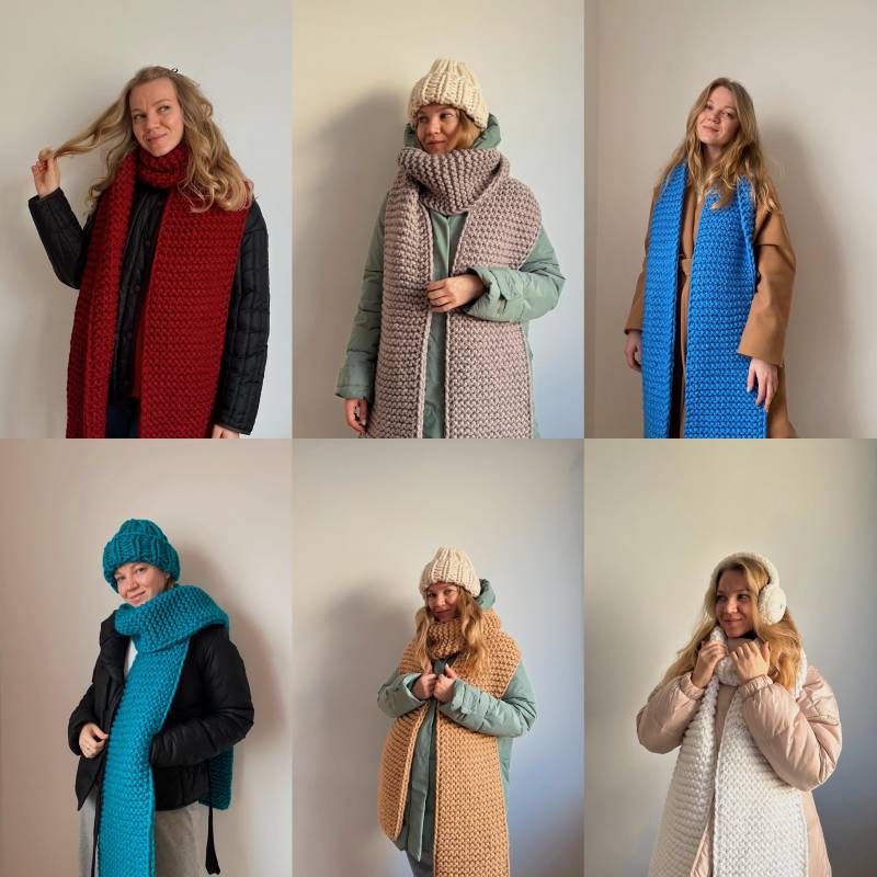 Großer Glatter Schal, Schal Für Frauen, Großer Warmer Winterschal, Drei Personen, Unikat von SHAPAshapa