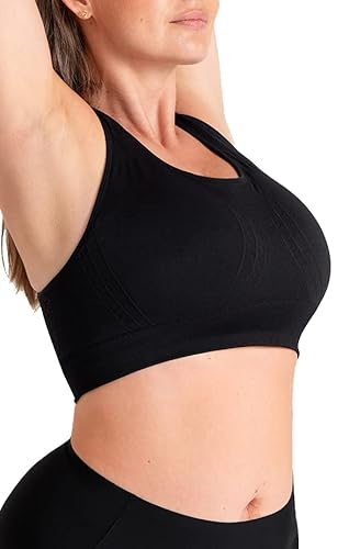 SHAPERMINT Damen Racerback Sport BH Seamless, Schwarz, XL von SHAPERMINT