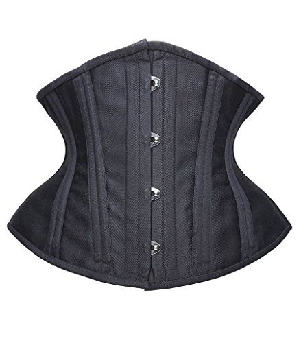 SHAPERX Damen Waist Trainer Korsett Doppelt Stahl Knochen Cincher Corset Tummy Unterbrust Body Shaper zur Gewichtsreduktion, UK-SZ70930-Black-2XL von SHAPERX